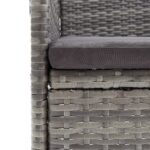 vidaXL 7-dielna záhradná jedálenská súprava s vankúšmi sivá a čierna – Obrázok 6