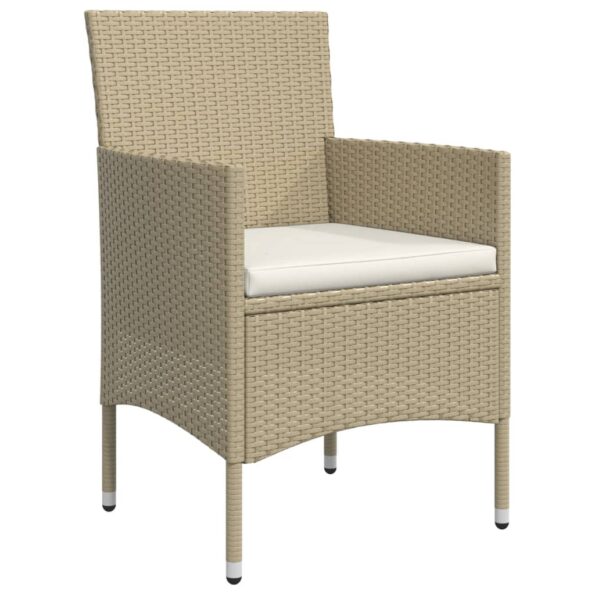 vidaXL 7-dielna záhradná jedálenská súprava s vankúšmi béžová a čierna – Obrázok 5