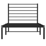 vidaXL Kovový rám postele s čelom čierny 90x190 cm – Obrázok 6