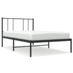 vidaXL Kovový rám postele s čelom čierny 90x190 cm – Obrázok 2