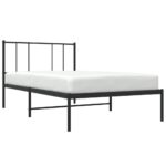 vidaXL Kovový rám postele s čelom čierny 90x190 cm – Obrázok 3