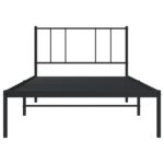 vidaXL Kovový rám postele s čelom čierny 90x190 cm – Obrázok 6