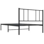 vidaXL Kovový rám postele s čelom čierny 90x190 cm – Obrázok 8