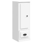 vidaXL Vysoká skrinka biela 36x35,5x103,5 cm spracované drevo – Obrázok 2