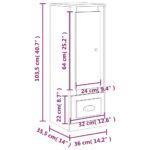 vidaXL Vysoká skrinka biela 36x35,5x103,5 cm spracované drevo – Obrázok 10