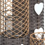 vidaXL Svietniky 3 ks šedé prútené – Obrázok 5