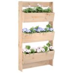 vidaXL Nástenný kvetináč 3-poschodový 60x18,5x110 cm masívna borovica