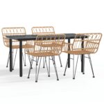 vidaXL 5-dielna záhradná jedálenská súprava polyratan – Obrázok 2