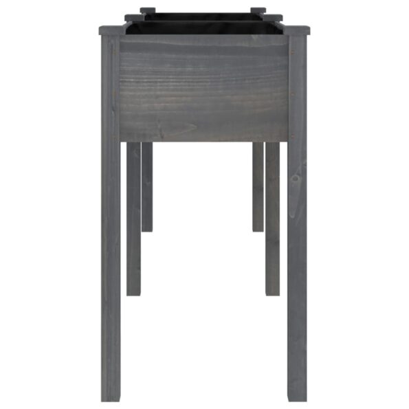 vidaXL Kvetináč s vložkou sivý 161x45x76 cm jedľový masív – Obrázok 5