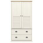 vidaXL Šatník VIGO biely 90x55x176 cm masívna borovica – Obrázok 4