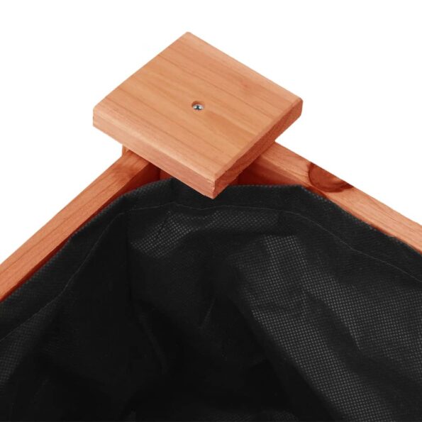 vidaXL Kvetináč s kolieskami a vložkou hnedý 71x37x80 cm jedľový masív – Obrázok 5