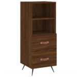 vidaXL Komoda hnedý dub 34,5x34x90 cm spracované drevo – Obrázok 2