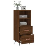 vidaXL Komoda hnedý dub 34,5x34x90 cm spracované drevo – Obrázok 4