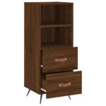 vidaXL Komoda hnedý dub 34,5x34x90 cm spracované drevo – Obrázok 5