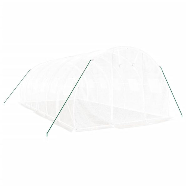 vidaXL Fóliovník s oceľovým rámom biely 18 m² 6x3x2 m – Obrázok 3