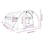 vidaXL Fóliovník s oceľovým rámom biely 18 m² 6x3x2 m – Obrázok 12