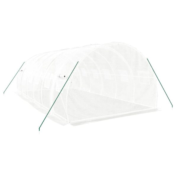 vidaXL Fóliovník s oceľovým rámom biely 18 m² 6x3x2 m – Obrázok 6