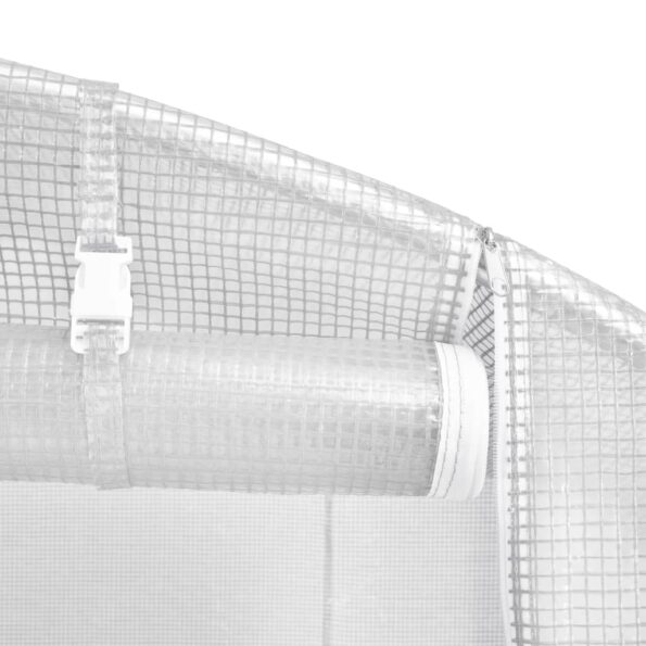 vidaXL Fóliovník s oceľovým rámom biely 18 m² 6x3x2 m – Obrázok 8