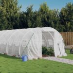 vidaXL Fóliovník s oceľovým rámom biely 18 m² 6x3x2 m