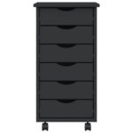 vidaXL Skrinka so zásuvkami na kolieskach MOSS sivá masívna borovica – Obrázok 4