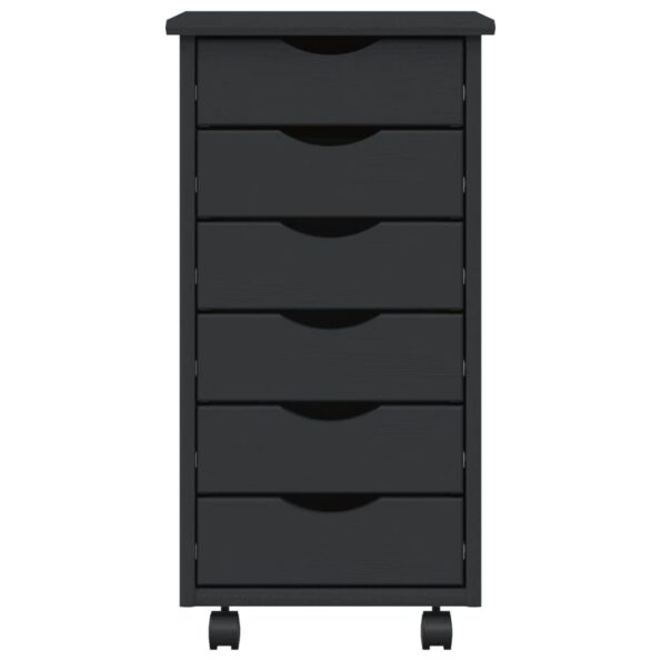 vidaXL Skrinka so zásuvkami na kolieskach MOSS sivá masívna borovica – Obrázok 4