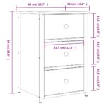 vidaXL Nočné stolíky 2 ks dub sonoma 40x36x60 cm kompozitné drevo – Obrázok 12