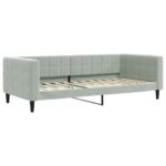vidaXL Denná posteľ bledosivá 90x200 cm zamat – Obrázok 2
