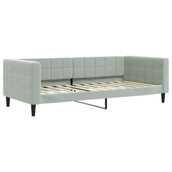 vidaXL Denná posteľ bledosivá 90x200 cm zamat – Obrázok 2