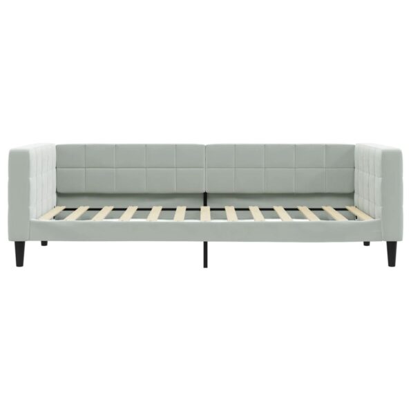 vidaXL Denná posteľ bledosivá 90x200 cm zamat – Obrázok 3