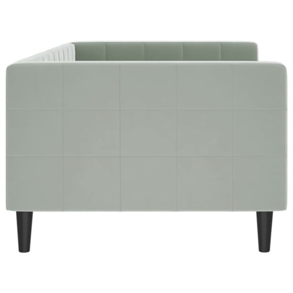vidaXL Denná posteľ bledosivá 90x200 cm zamat – Obrázok 4