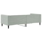 vidaXL Denná posteľ bledosivá 90x200 cm zamat – Obrázok 5