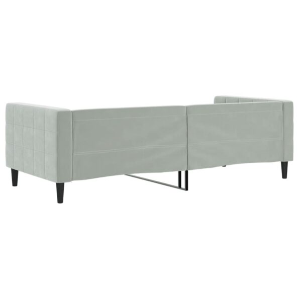 vidaXL Denná posteľ bledosivá 90x200 cm zamat – Obrázok 5