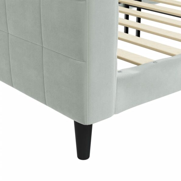 vidaXL Denná posteľ bledosivá 90x200 cm zamat – Obrázok 6
