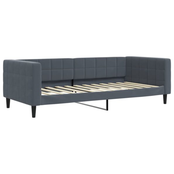 vidaXL Denná posteľ tmavosivá 90x200 cm zamat – Obrázok 2