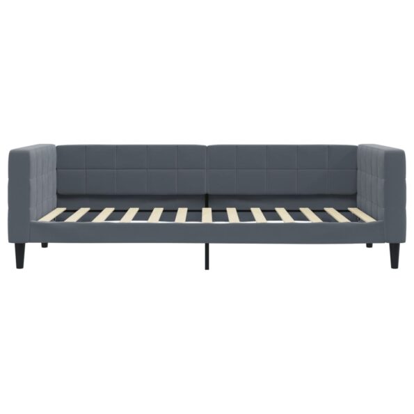 vidaXL Denná posteľ tmavosivá 90x200 cm zamat – Obrázok 3