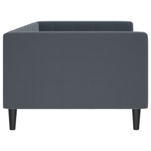 vidaXL Denná posteľ tmavosivá 90x200 cm zamat – Obrázok 4