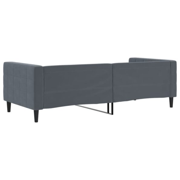 vidaXL Denná posteľ tmavosivá 90x200 cm zamat – Obrázok 5