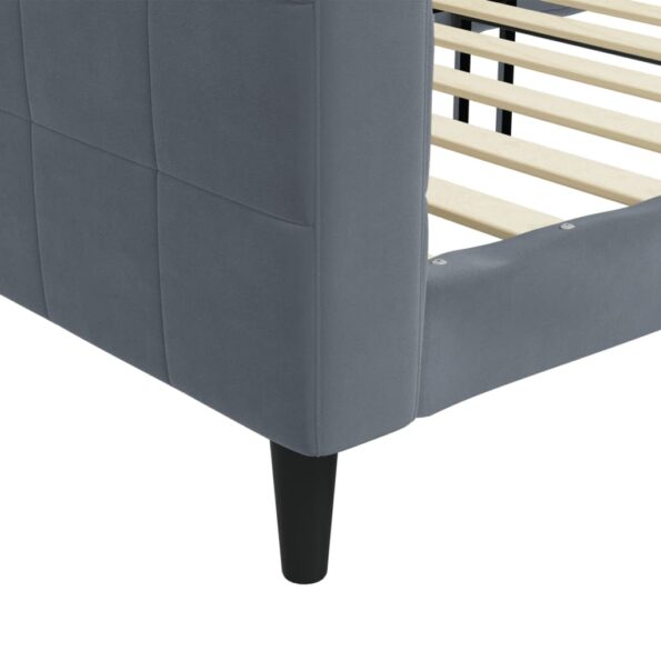 vidaXL Denná posteľ tmavosivá 90x200 cm zamat – Obrázok 6