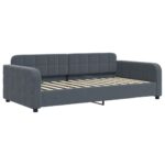vidaXL Denná posteľ tmavosivá 90x200 cm zamat – Obrázok 2