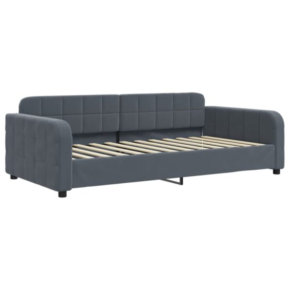 vidaXL Denná posteľ tmavosivá 90x200 cm zamat – Obrázok 2