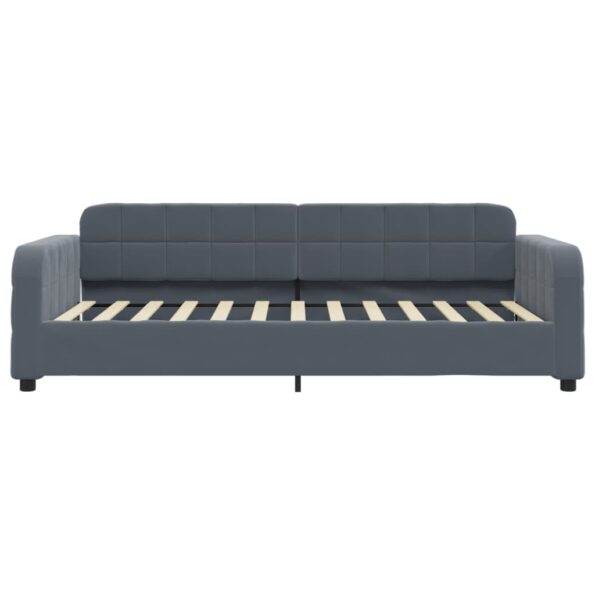 vidaXL Denná posteľ tmavosivá 90x200 cm zamat – Obrázok 3