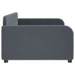 vidaXL Denná posteľ tmavosivá 90x200 cm zamat – Obrázok 4