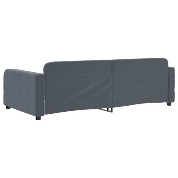 vidaXL Denná posteľ tmavosivá 90x200 cm zamat – Obrázok 5
