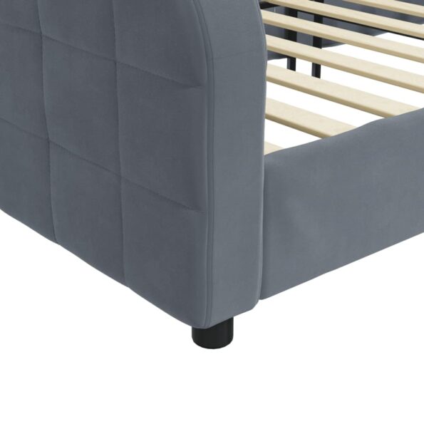 vidaXL Denná posteľ tmavosivá 90x200 cm zamat – Obrázok 6