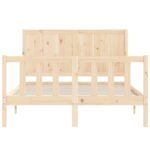 vidaXL Rám postele s čelom 140x190 cm masívne drevo – Obrázok 6