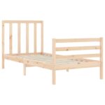 vidaXL Posteľný rám s čelom 90x200 cm masívne drevo – Obrázok 5