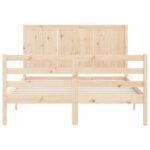 vidaXL Posteľný rám s čelom 140x200 cm masívne drevo – Obrázok 7