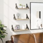 vidaXL 3-dielna súprava nástenných políc dub sonoma kompozitné drevo