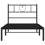 vidaXL Kovový rám postele s čelom čierny 90x190 cm – Obrázok 5
