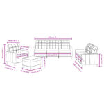 vidaXL 4-dielna sedacia súprava s vankúšmi tmavosivá látka – Obrázok 10